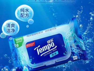 得宝（TEMPO）湿厕纸 深澈水感40片*