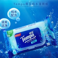 得宝（TEMPO）湿厕纸 深澈水感40片*1包私密呵护可冲散 湿纸巾 湿巾私处 厕纸
