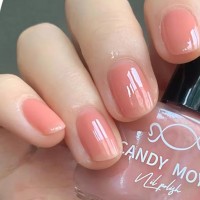 CandyMoyo 膜玉0毒安全健康水性美甲脚指甲油显白持久不可撕拉免烤 樱花底油亮油二合一